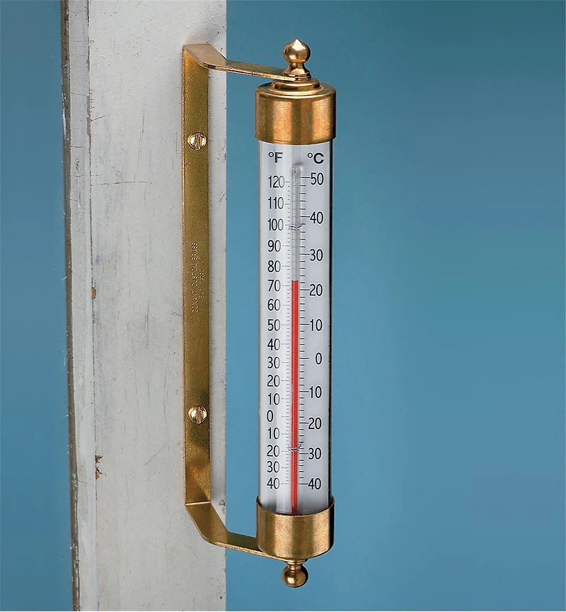 Solid Brass Thermometer