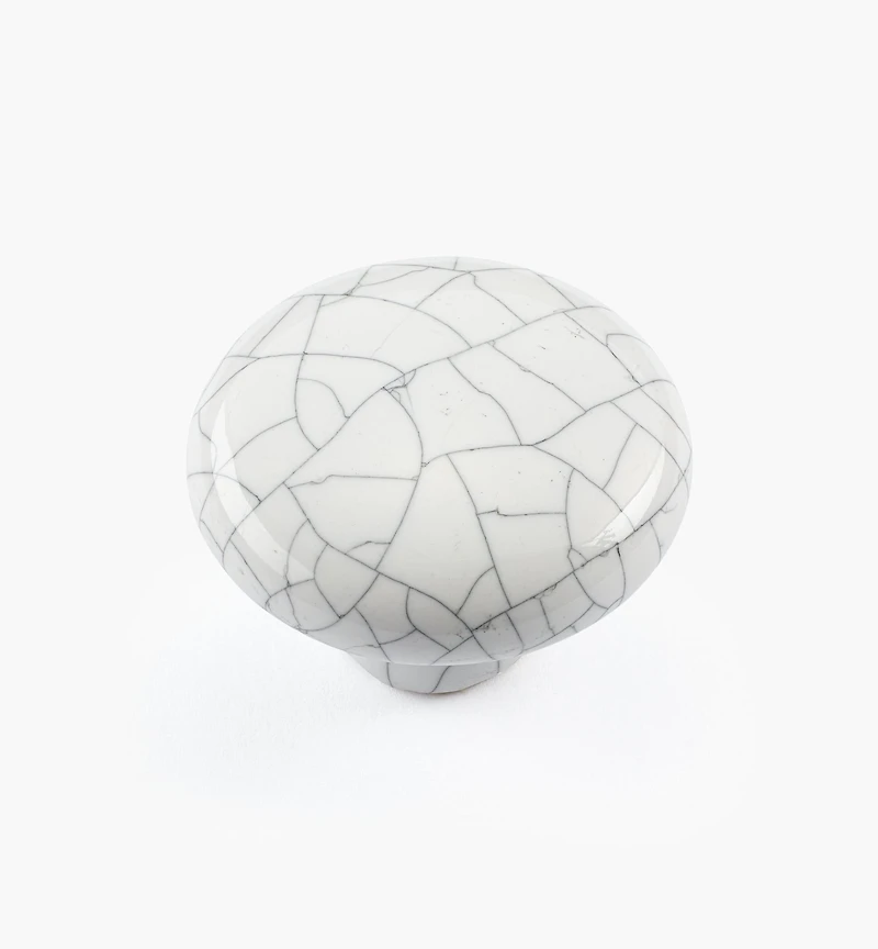Bouton rond en céramique, série Craquelé