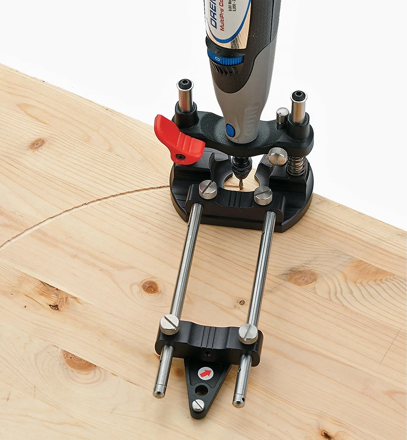 Guide parallèle et guide de coupe circulaire – Base plongeante Veritas pour outils rotatifs