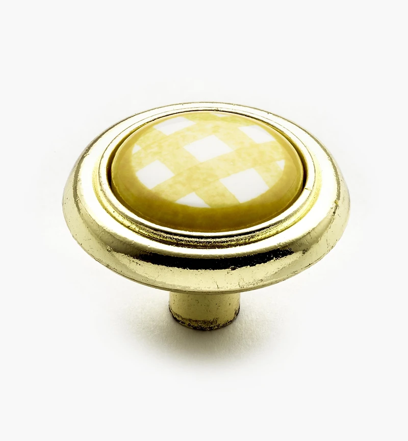 Boutons zinc-céramique, fini laiton