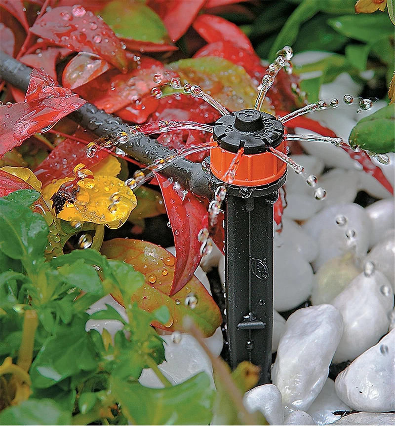 Pressure-Compensating Shrubbler Spikes for Low-Flow Irrigation Systems