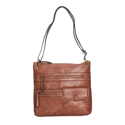 Multi-Zip Large Crossbody Bag