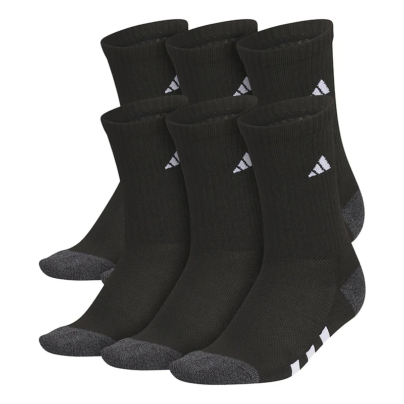 Boys' Cushioned 6-Pack Crew Socks