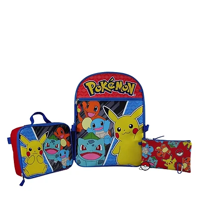 Youth Pokemon 5 Piece Backpack Set