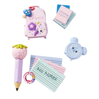 Girly Back To School Jibbitz Charms - 5 Pack