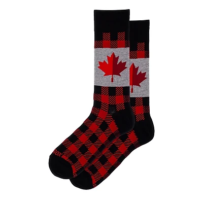 Mens Canada Crew Maple Leaf Socks