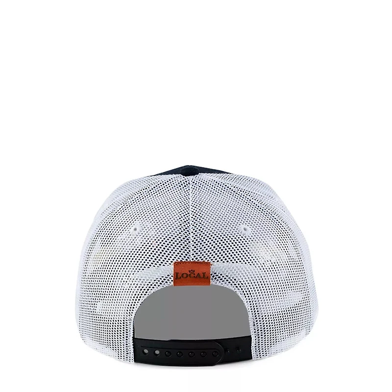 Leather State Patch Curved Trucker Snapback Cap