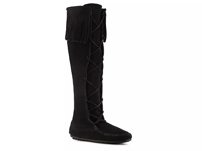 Lace Up Fringe Boot