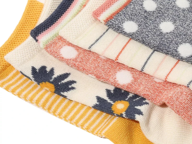 Floral Striped Dot Women's Ankle Socks - 5 Pack