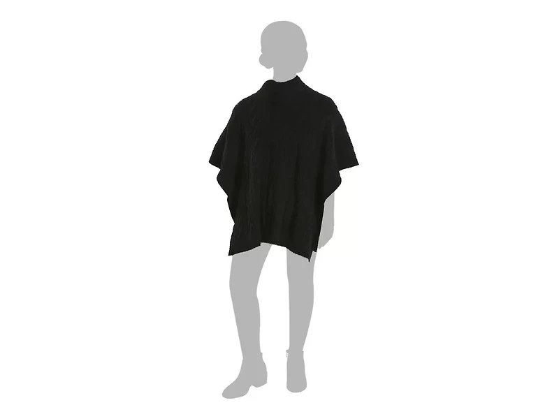 Cable-Knit Turtleneck Poncho