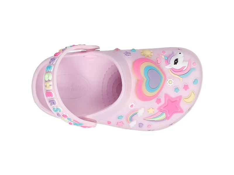 Foamies Heart Charmer Girly Land Light-Up Clog - Kids'