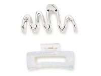 Squiggly Claw Hair Clip Set - 2 Pack
