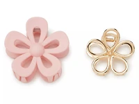 Flower Outline Hair Clips - 2 Pack