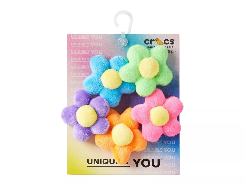 Plush Flower Power Jibbitz Set - 5 Pack