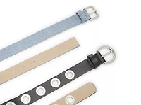 Denim & Black Women's Belts- 2 Pack