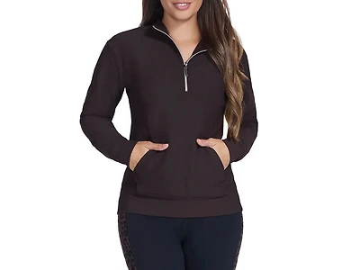 GO LUXE Rib Women's Quarter Zip Sweatshirt
