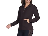 GO LUXE Rib Women's Quarter Zip Sweatshirt
