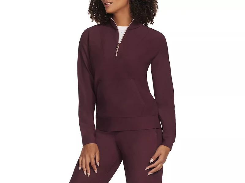 GO LUXE Rib Women's Quarter Zip Sweatshirt