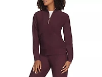 GO LUXE Rib Women's Quarter Zip Sweatshirt