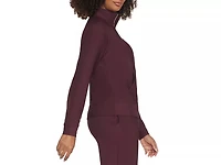 GO LUXE Rib Women's Quarter Zip Sweatshirt