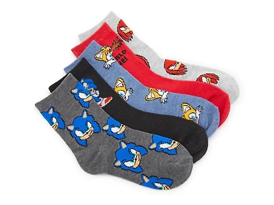 Sonic Kids' Crew Socks - 5 Pack