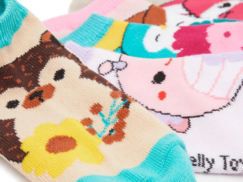 Squishmallow Kid's No Show Socks - 6 Pack