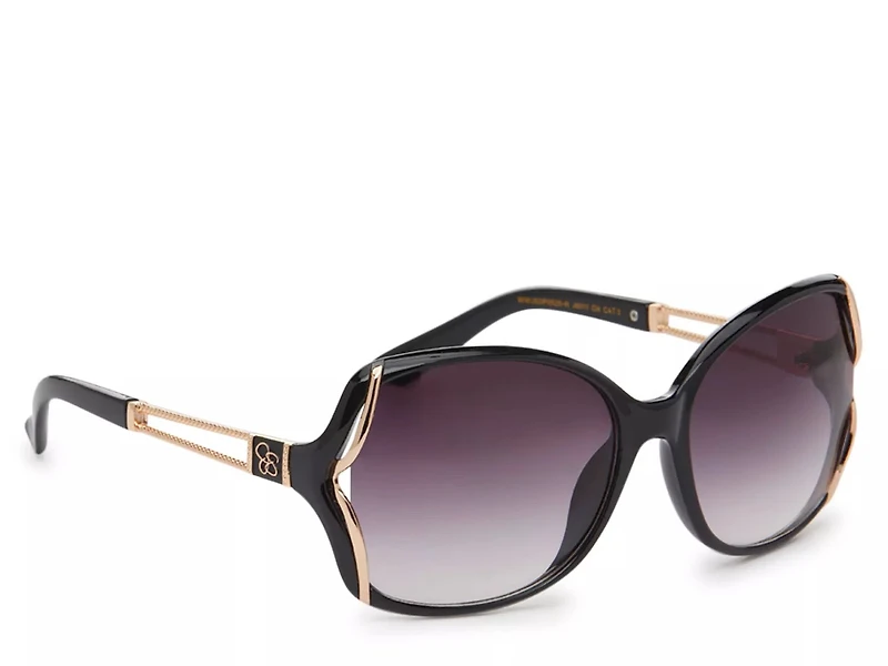 Oversized Gold-Trim Sunglasses