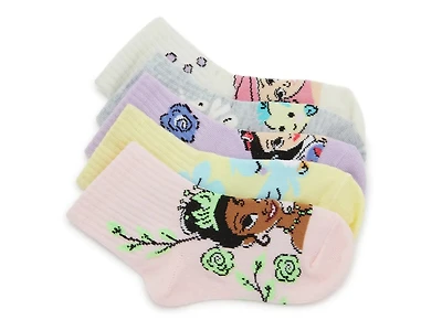 Princess Kid's Crew Socks - 5 Pack