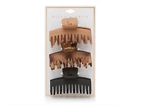 Double Layer Hair Clips - 3 Pack