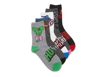 Marvel Kids' Crew Socks - 5 Pack