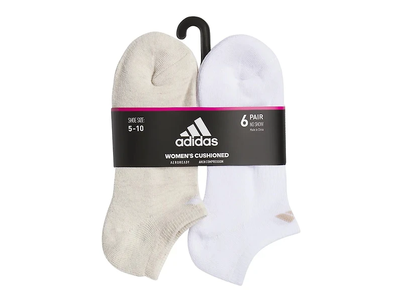 Athletic Cushioned Women's No Show Socks - 6 Pack