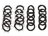 Faux Pearl Hair Tie Set - 20 Pack