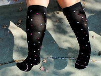 Dancing Dot Women's Wide Calf Knee High Socks
