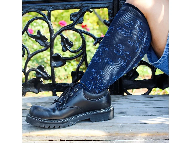 Floral Vines Women's Wide Calf Knee High Socks