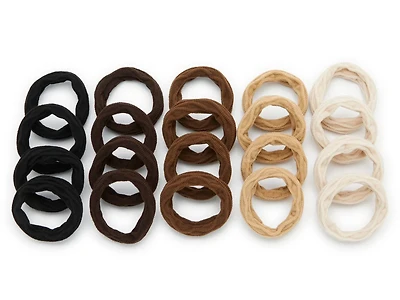 Textured Seamless Hair Ties - 20 Pack