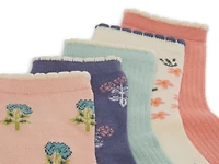 Floral Scallop Women's Ankle Socks - 5 Pack