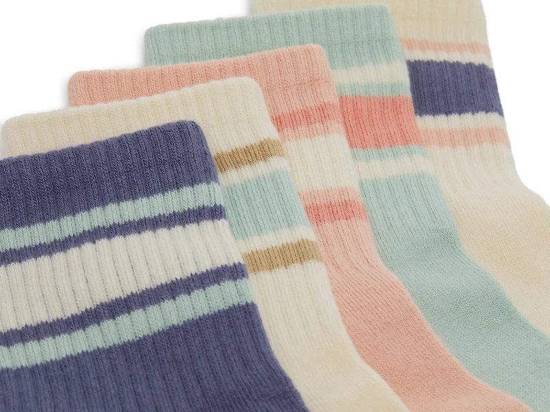 Varsity Rib Women's Ankle Socks - 5 Pack