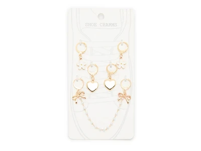 Daisy Heart Shoe Charms - 5 Pack