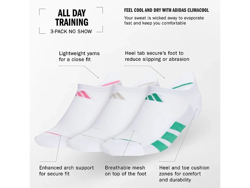 All Day Training Women's No Show Socks