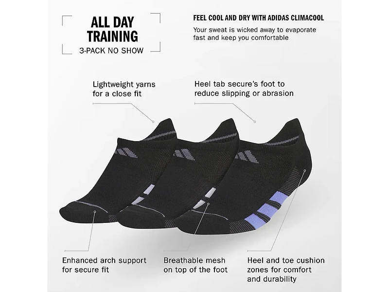 All Day Training Women's No Show Socks