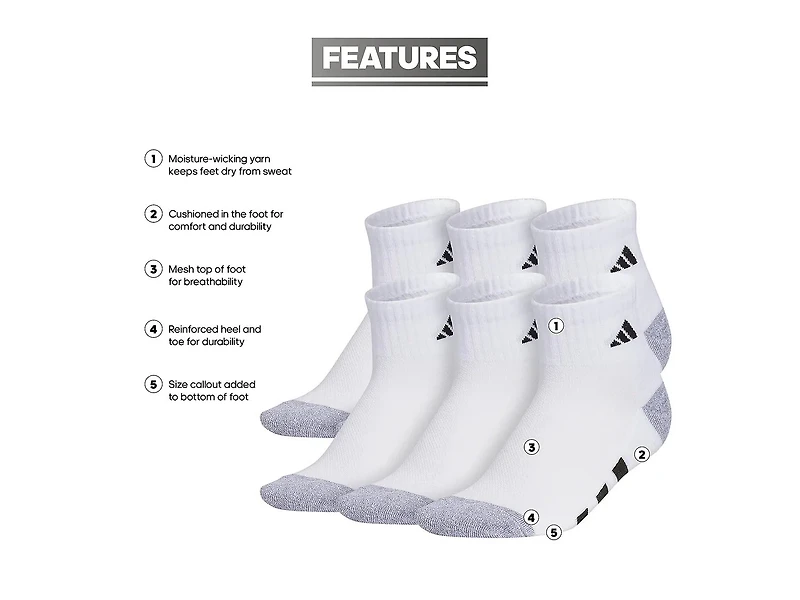 Cushioned Kids' Ankle Socks - 6 Pack