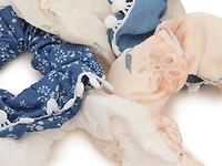 Denim & Floral Scrunchies - 5 Pack