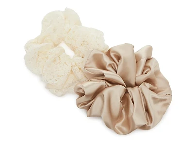 Lace & Satin Oversized Scrunchie Set - 2 Pack