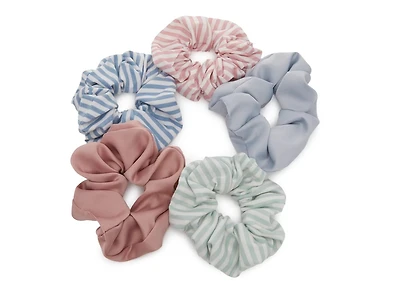Stripe & Satin Scrunchie Set - 5 Pack