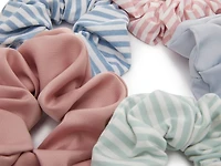 Stripe & Satin Scrunchie Set - 5 Pack