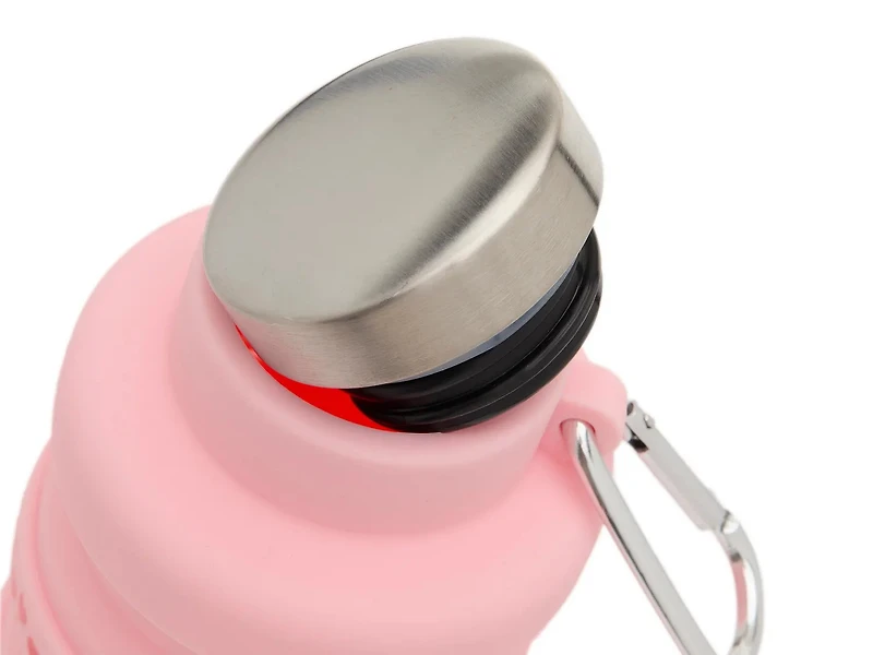 Collapsible 17-Oz. Heart Print Water Bottle