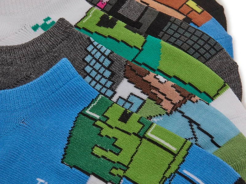 Minecraft Kids' No Show Socks - 6 Pack