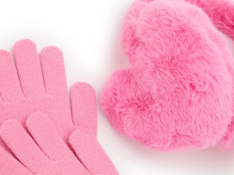Heart Fur Kids' Earmuff & Gloves Set