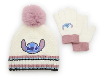 Disney Stitch Kids' Pom Pom Beanie & Gloves Set