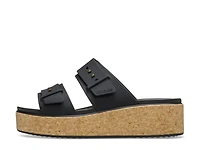 Brooklyn Cork Buckle Wedge Sandal